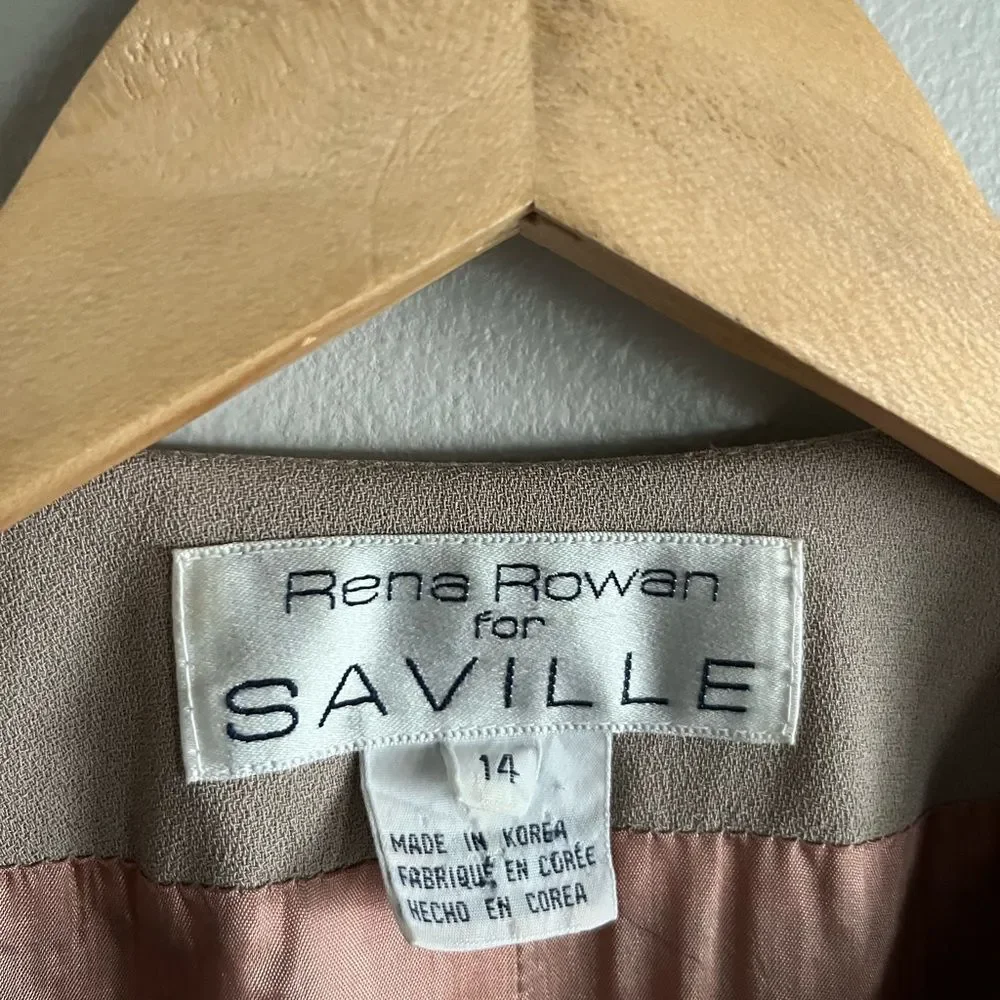 Vintage Rena Rowan Beige Minimal Blazer Clean Girl Quiet Luxury 90s